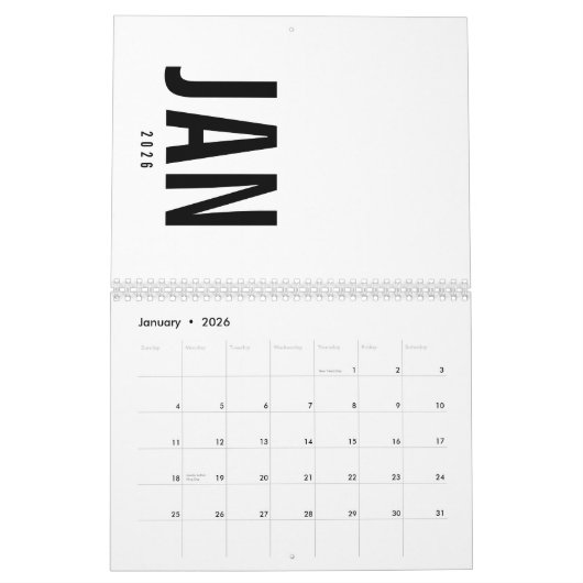 Elegant Minimalist 2026 Calendar Kalender (Jan 2026)
