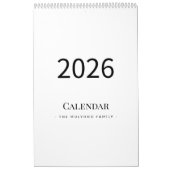 Elegant Minimalist 2026 Calendar Kalender (Hoes)