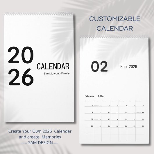 Elegant Minimalist 2026 Calendar Kalender