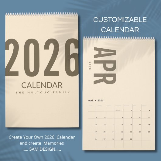 Elegant Minimalist 2026 Calendar Kalender