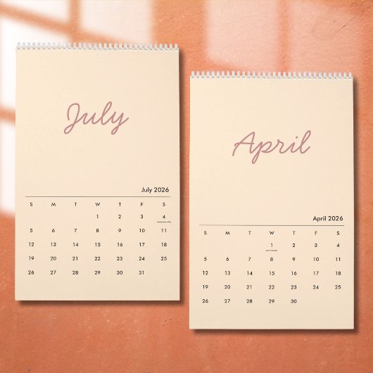 Elegant Minimalist 2026 Calendar Kalender
