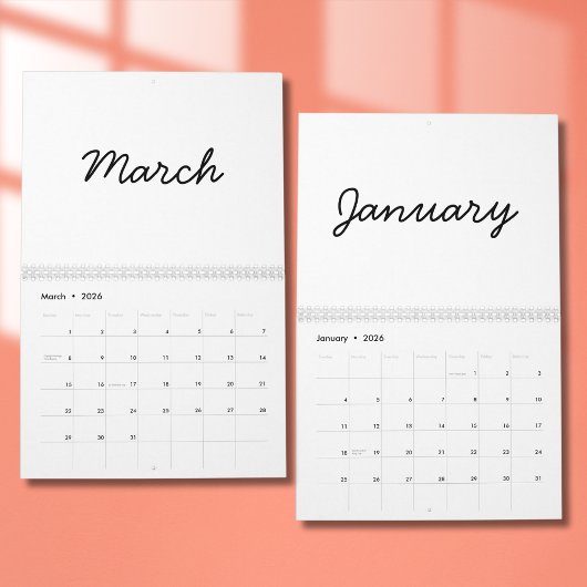 Elegant Minimalist 2026 Calendar Kalender