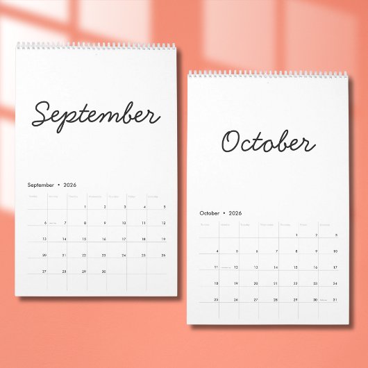 Elegant Minimalist 2026 Calendar Kalender