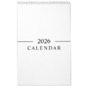 Elegant Minimalist 2026 Calendar Kalender (Hoes)