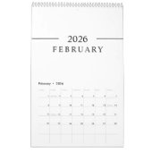 Elegant Minimalist 2026 Calendar Kalender (Feb 2026)