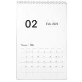Elegant Minimalist 2026 Calendar Kalender (Feb 2026)