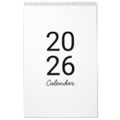 Elegant Minimalist 2026 Calendar Kalender (Hoes)