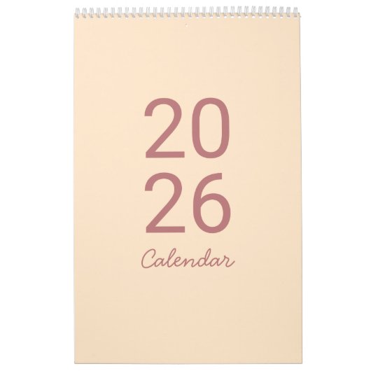 Elegant Minimalist 2026 Calendar Kalender (Hoes)