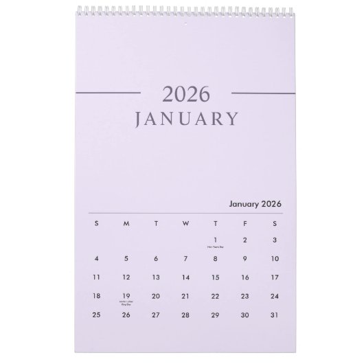 Elegant Minimalist 2026 Calendar Kalender (Jan 2026)