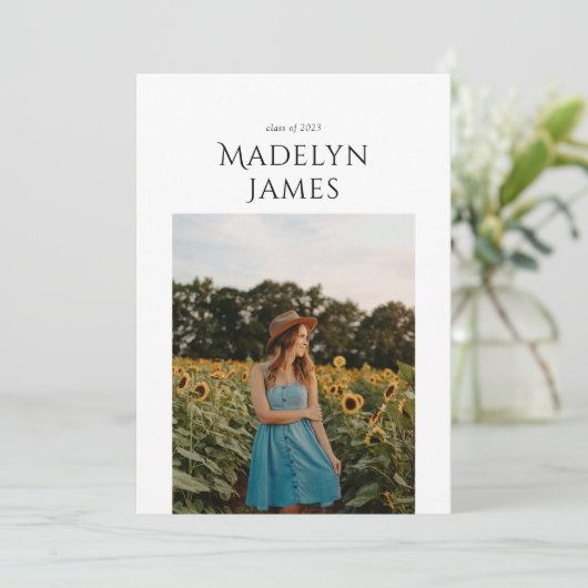 Elegant minimalist 2 foto aankondiging (Staand voorkant)