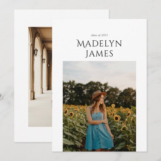 Elegant minimalist 2 foto aankondiging (Voorkant / Achterkant)