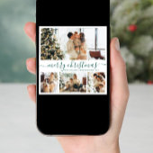 Elegant minimalist 4 Photo Collage Kerstholid Feestdagenkaart