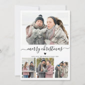 Elegant minimalist 4 Photo Collage Kerstholid Feestdagenkaart (Voorkant)