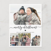 Elegant minimalist 4 Photo Collage Kerstmis Briefkaart (Voorkant)