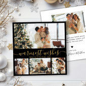 Elegant minimalist 4 Photo Collage Kerstmis Feestdagenkaart
