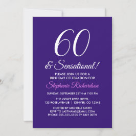 Elegant minimalist 60 en Sensational Paars Party Kaart