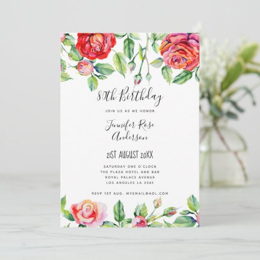 Elegant minimalist 80th Birthday Party Handgeschre Kaart (Staand voorkant)