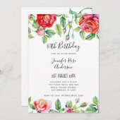 Elegant minimalist 80th Birthday Party Handgeschre Kaart (Voorkant / Achterkant)