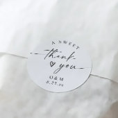 Elegant Minimalist A Sweet Thank You Wedding Favor Ronde Sticker