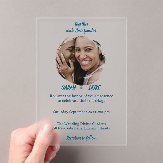 Elegant Minimalist Acrylic Wedding Invitations Acryl Uitnodigingen (Insitu (Draagbaar))