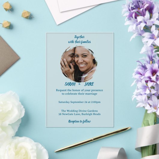 Elegant Minimalist Acrylic Wedding Invitations Acryl Uitnodigingen (Insitu (Huwelijk))