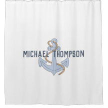 Elegant minimalist Anchor white blue