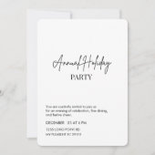Elegant Minimalist Annual Holiday Party Kaart (Voorkant)