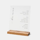 Elegant Minimalist Bar Menu Acryl Bord (Hoek)