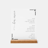 Elegant Minimalist Bar Menu Acryl Bord (Voorkant)