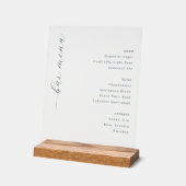 Elegant Minimalist Bar Menu Sign Acryl Bord (Hoek)