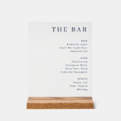 Elegant Minimalist Bar Menu Sign Acryl Bord (Voorkant)