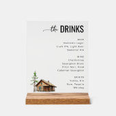 Elegant Minimalist Beverage Menu Acryl Bord (Voorkant)