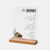 Elegant Minimalist Beverage Menu Acryl Bord (Hoek)