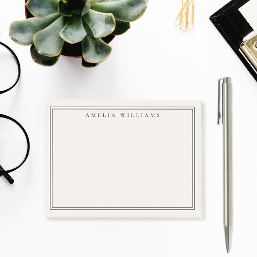 Elegant Minimalist Black and Ivory Two Border Post-it® Notes