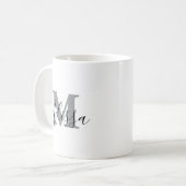 Elegant Minimalist Black and White Chic Custom Koffiemok (Voorkant links)