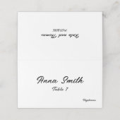 Elegant Minimalist Black and White Contemporary Plaatskaartje (Buitenkant ongevouwen)