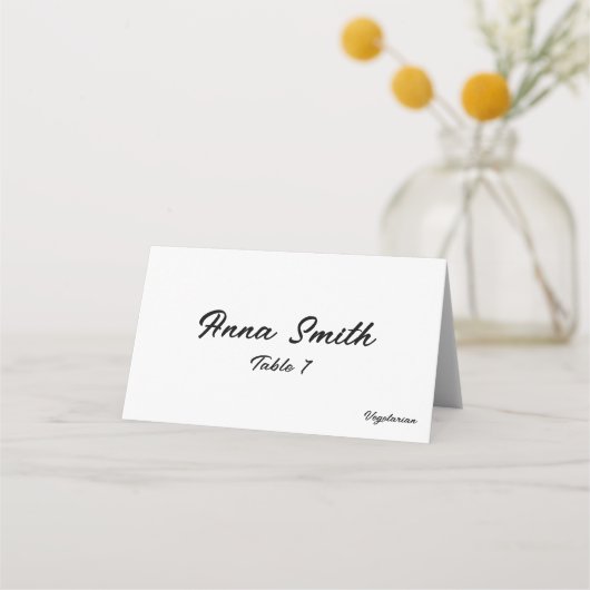 Elegant Minimalist Black and White Contemporary Plaatskaartje (Voorkant)