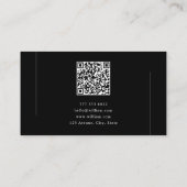 Elegant Minimalist Black and White QR Code Visitekaartje (Achterkant)