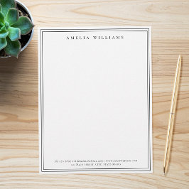 Elegant Minimalist Black and White Two Border Briefhoofd