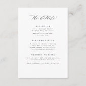 Elegant minimalist black and white wedding details informatiekaartje (Voorkant)