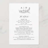 Elegant minimalist black and white wedding details informatiekaartje (Voorkant)