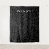 Elegant Minimalist Black Leopard Weddenschap Achte Wandkleed (Voorkant)