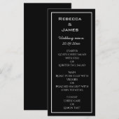 Elegant Minimalist Black Wedding Menu Card (Voorkant / Achterkant)