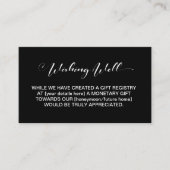 Elegant Minimalist Black Wedding Wishing Good Informatiekaartje (Voorkant)