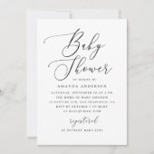 Elegant Minimalist Black & White Baby Shower Kaart (Voorkant)