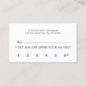 Elegant Minimalist Black White Beauty Klantenkaartje (Achterkant)