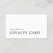 Elegant Minimalist Black White Beauty Klantenkaartje (Voorkant)