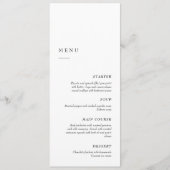 Elegant Minimalist Black & White | Dinner Wedding Menu (Voorkant)