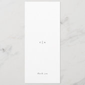 Elegant Minimalist Black & White | Dinner Wedding Menu (Achterkant)