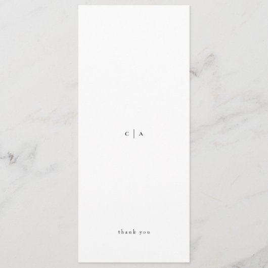 Elegant Minimalist Black & White | Dinner Wedding Menu (Achterkant)